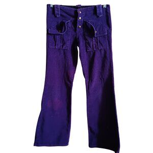 Vintage Women's Bellbottom Jeans Purple Corduroy Leon Ltd 1960's Flower Power